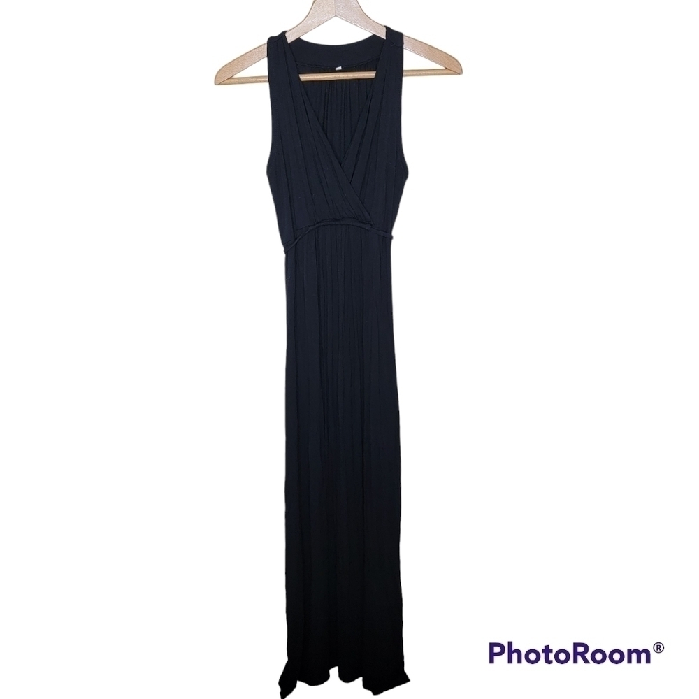 Black Maxi Dress with Drawstring Waist
